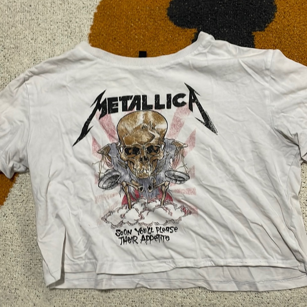 Metallica t shirt cropped size xs